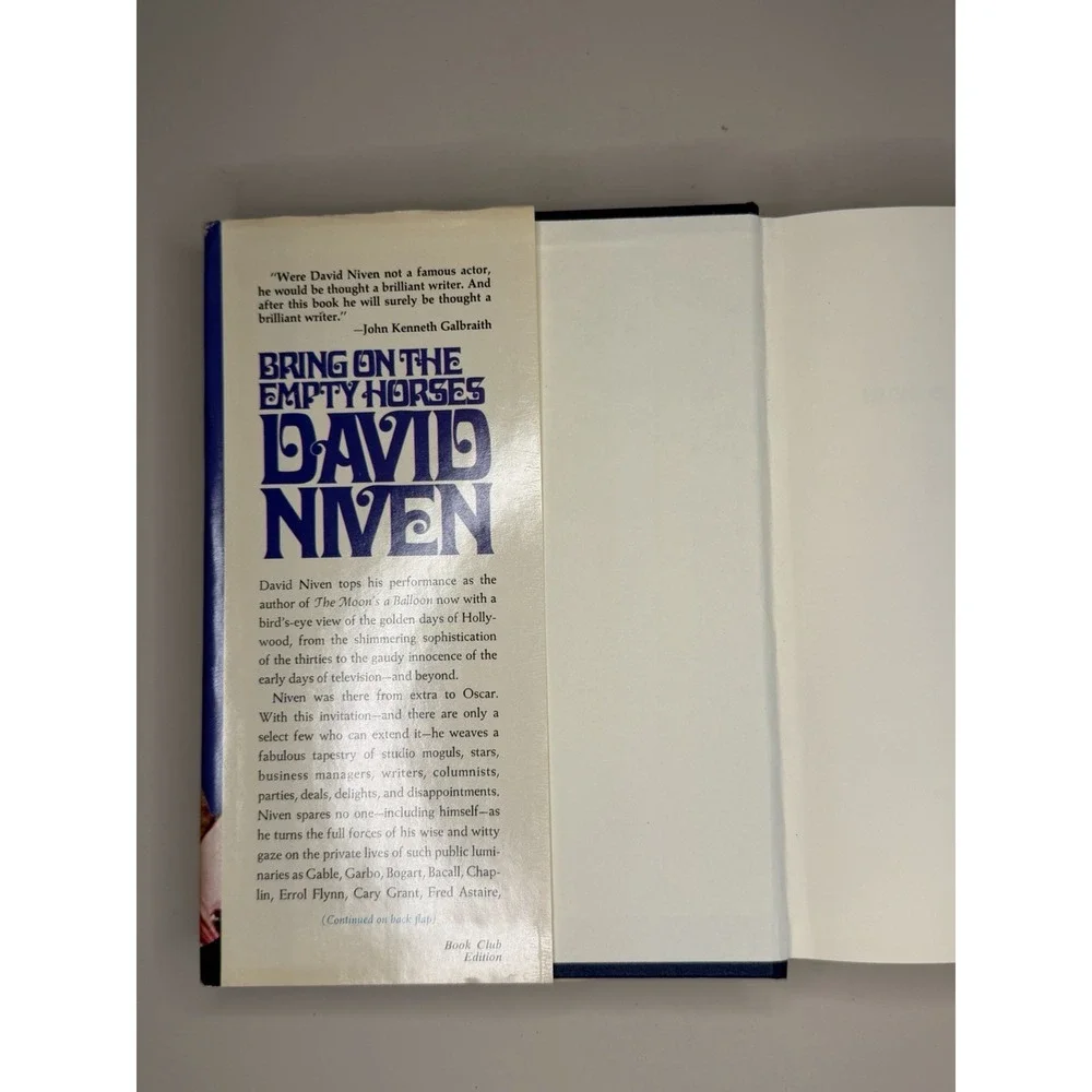 Bring on the Empty Horses by David Niven, Hardcover Book Club Edition, 1975